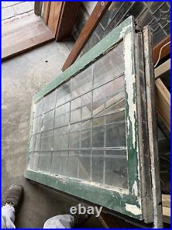 SG 4069 2 av Price each Antique geometric leaded glass window 22.5 x 38