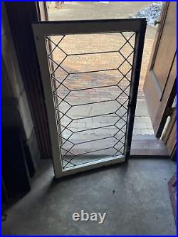 SG 4319 antique picket fence style Leaded glass window 23.5 x 40.5