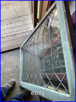 SG 4319 antique picket fence style Leaded glass window 23.5 x 40.5