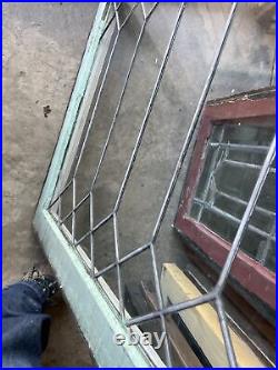 SG 4319 antique picket fence style Leaded glass window 23.5 x 40.5