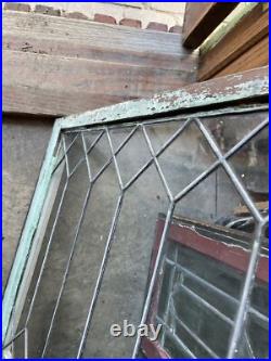 SG 4319 antique picket fence style Leaded glass window 23.5 x 40.5