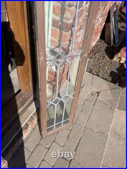 SG 4323 antique leaded glass window 13.25 x 65
