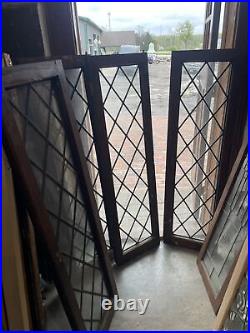 SG 4426 4 av price each antique leaded glass window 16.75 x 56.5