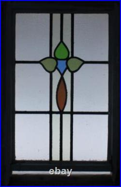 SIMPLE ABSTRACT MIDSIZE ENGLISH LEADED STAINED GLASS WINDOW 17 3/4 x 27 1/4 SIMPLE ABSTRACT MIDSIZE ENGLISH LEADED STAINED GLASS WINDOW 17 3/4 x 27 1/4