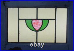 SIMPLE ABSTRACT OLD ENGLISH LEADED STAINED GLASS WINDOW 20 1/4 x 14