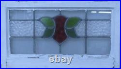 SIMPLE FLORAL MIDSIZE OLD ENGLISH LEADED STAINED GLASS WINDOW 24 1/4 x 14 SIMPLE FLORAL MIDSIZE OLD ENGLISH LEADED STAINED GLASS WINDOW 24 1/4 x 14