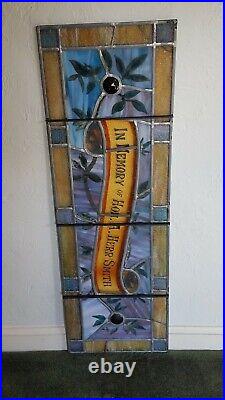 STAINED GLASS MEMORIAL WINDOW, A. HERR SMITH EARLY 1900s WHIG PARTY LANCASTER PA