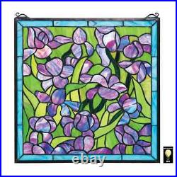 Saint-Remy Irises Stained Glass Window Panel