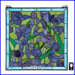 Saint-Remy Irises Stained Glass Window Panel