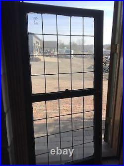 Sg3524 Antique Leaded Glass Double Hung Window 28.25 X 59.5