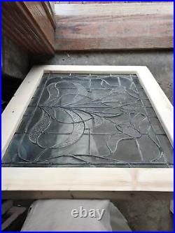 Sg3569 Two Available Antique Textured And Leaded Glass Window 25 x 31