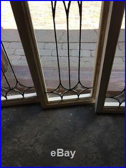 Sg 1378 4Available Price Separate Beveled And Leaded Glass Window 14 X 44.25