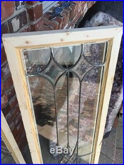 Sg 1378 4Available Price Separate Beveled And Leaded Glass Window 14 X 44.25