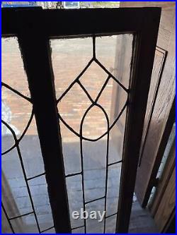 Sg 2810 Match Pair Antique Leaded Glass Sidelight Windows 14.5 X 53.5