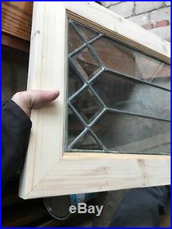 Sg 3086 Antique Beveled Square and leaded glass window 16.75 x 32.25