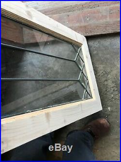 Sg 3086 Antique Beveled Square and leaded glass window 16.75 x 32.25