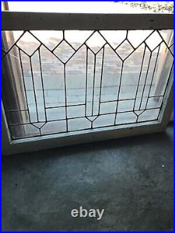 Sg 3208 Antique leaded glass transom window 25 x 36 3/8