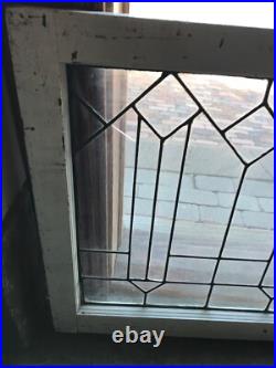 Sg 3208 Antique leaded glass transom window 25 x 36 3/8
