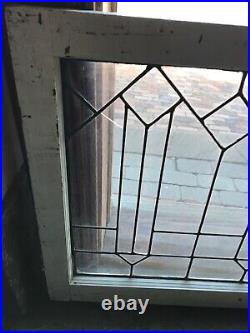 Sg 3208 Antique leaded glass transom window 25 x 36 3/8