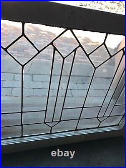 Sg 3208 Antique leaded glass transom window 25 x 36 3/8