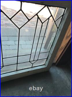 Sg 3208 Antique leaded glass transom window 25 x 36 3/8