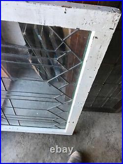 Sg 3208 Antique leaded glass transom window 25 x 36 3/8