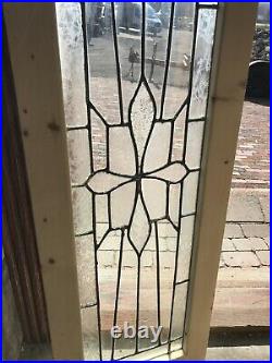 Sg 3259 Antique textured and leaded glass transom window 16 one 8 x 48.25