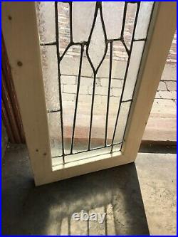 Sg 3259 Antique textured and leaded glass transom window 16 one 8 x 48.25