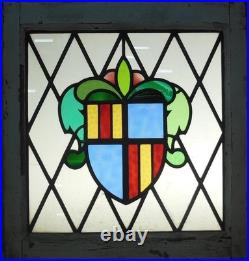 Shield Old English Leaded Stained Glass Window 19.25 X 20.5