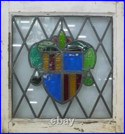 Shield Old English Leaded Stained Glass Window 19.25 X 20.5