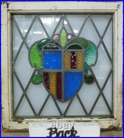 Shield Old English Leaded Stained Glass Window 19.25 X 20.5