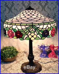 Signed Chicago Mosaic leaded glass lamp Handel Tiffany Duffner arts & crafts