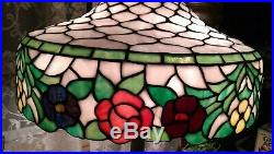 Signed Chicago Mosaic leaded glass lamp Handel Tiffany Duffner arts & crafts
