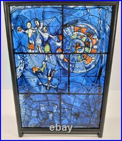 Signed Marc Chagall Vintage Stained Glass Art Panel Dance Chicago Art Institute Signed Marc Chagall Vintage Stained Glass Art Panel Dance Chicago Art Institute