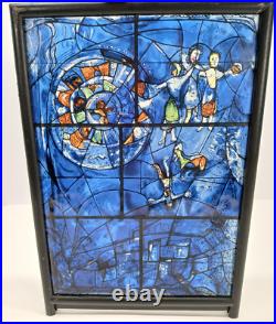 Signed Marc Chagall Vintage Stained Glass Art Panel Dance Chicago Art Institute Signed Marc Chagall Vintage Stained Glass Art Panel Dance Chicago Art Institute