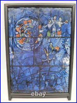 Signed Marc Chagall Vintage Stained Glass Art Panel Dance Chicago Art Institute Signed Marc Chagall Vintage Stained Glass Art Panel Dance Chicago Art Institute