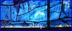 Signed Marc Chagall Vintage Stained Glass Art Panel Dance Chicago Art Institute Signed Marc Chagall Vintage Stained Glass Art Panel Dance Chicago Art Institute