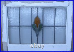 Simple Abstract Midsize Old English Leaded Stained Glass Window 25.5 X 18.5