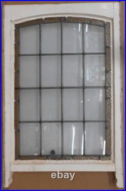 Simple Edwardian English Leaded Stained Glass Sash Window 21 X 31.5