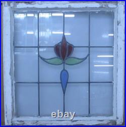 Simple Floral Midsize Old English Leaded Stained Glass Window 23.5 X 24.75 Simple Floral Midsize Old English Leaded Stained Glass Window 23.5 X 24.75