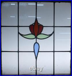 Simple Floral Midsize Old English Leaded Stained Glass Window 23.5 X 24.75 Simple Floral Midsize Old English Leaded Stained Glass Window 23.5 X 24.75