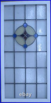 Simple Geometric Large Old English Leaded Stained Glass Window 21.75 X 44.5