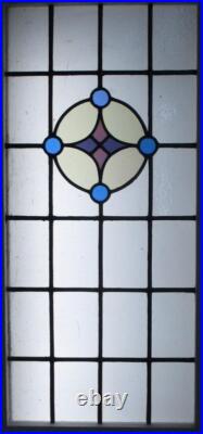 Simple Geometric Large Old English Leaded Stained Glass Window 21.75 X 44.5