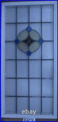 Simple Geometric Large Old English Leaded Stained Glass Window 21.75 X 44.5