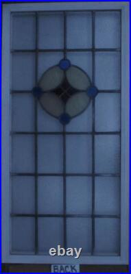 Simple Geometric Large Old English Leaded Stained Glass Window 21.75 X 44.5