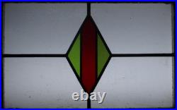 Simple Geometric Large Old English Leaded Stained Glass Window 28.5 X 19.25 Simple Geometric Large Old English Leaded Stained Glass Window 28.5 X 19.25
