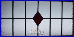 Simple Geometric Large Old English Leaded Stained Glass Window 31.25 X 18.25