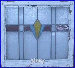 Simple Geometric Midsize Old English Leaded Stained Glass Window 26.75 X 23.75