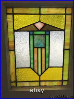 Small Antique Art's & Crafts Stained Leaded Glass Window 23 by 18