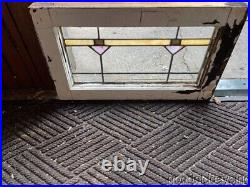 Small Antique Stained Leaded Glass Transom Window 20 by 13 Circa 1925